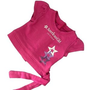 American Girl 18” Doll Side-Tie Hot Pink Tee Top Printed with Store Sold Chicago